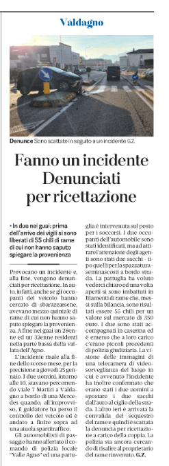 Immagine: 20240208 GDV ricettazione rame
